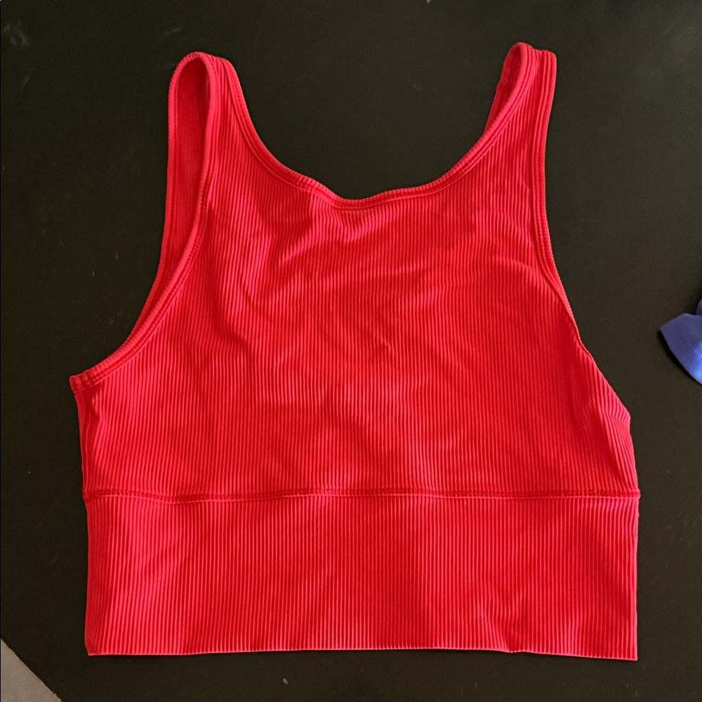 Lululemon Ribbed Crop Tank Top in Bright Red